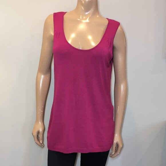 3/$20 Tribal Knit Top Sleeveless Sweater Tank Magenta Berry Tunic Size Large - Picture 8 of 10